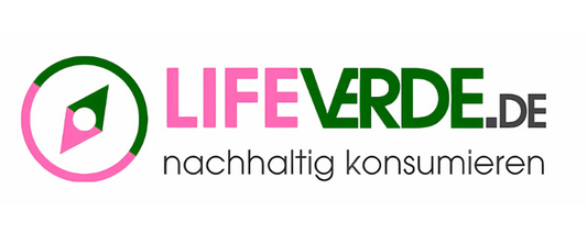 LifeVerde.de Logo mit dem Slogan 'nachhaltig konsumieren' – Plattform für nachhaltige Naturprodukte und umweltfreundliche Körperpflege von tom&pat.